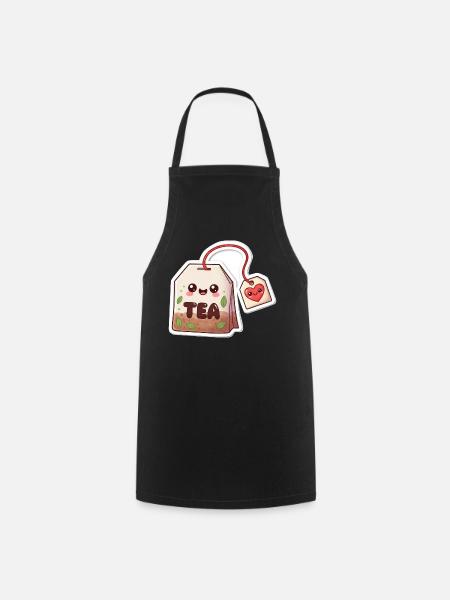 Kawaii Teebeutel Herzdesign - Kochschürze - Schwarz