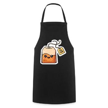 Kawaii Tea Bags Tea Time - Cooking Apron - black - Front - AI Model Male 185 dark (185cm)