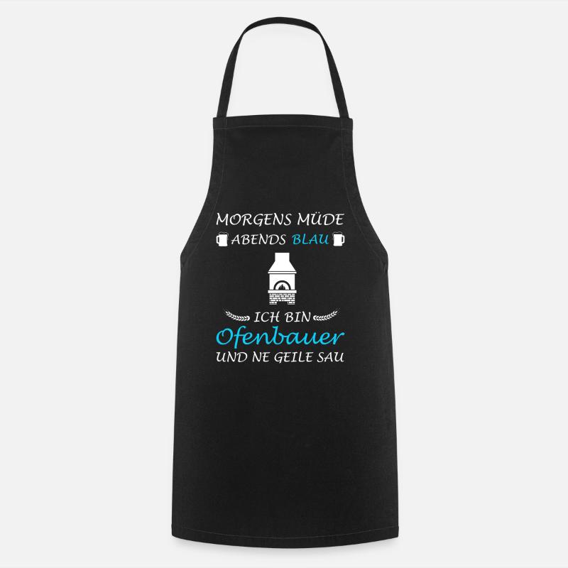 Stove Builder Stove Construction Stove Fitter Fireplace Builder - Cooking Apron - black
