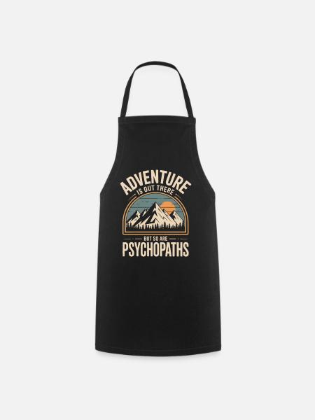 Adventure Berglandschaft Retro Motiv - Kochschürze - Schwarz