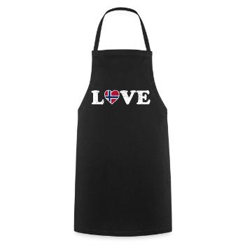 Love - Norway Flag - Norge - Norwegen - Cooking Apron - black - Front - AI Model Male 185 dark (185cm)