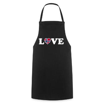 Amour - Drapeau de la Norvège - Norvège - Norvège - Tablier de cuisine - noir - Devant - AI Model Male 185 dark (185cm)