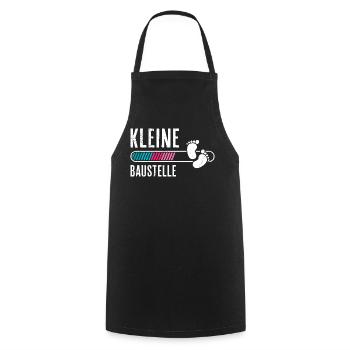 Soon Mom LITTLE CONSTRUCTION SITE Baby Comes Funny - Cooking Apron - black - Front - AI Model Male 185 dark (185cm)