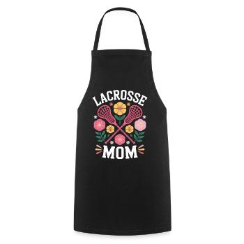 Lacrosse Spruch Mama Lustiges Lacrosse Geschenk - Kochschürze - Schwarz - Vorne - AI Model Male 185 dark (185cm)