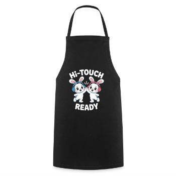 K-Pop Hi-Touch Funny Korea Maknae - Cooking Apron - black - Front - AI Model Male 185 dark (185cm)