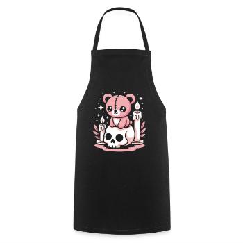 Kawaii Pastel Goth Geflickter Bär - Kochschürze - Schwarz - Vorne - AI Model Male 185 dark (185cm)