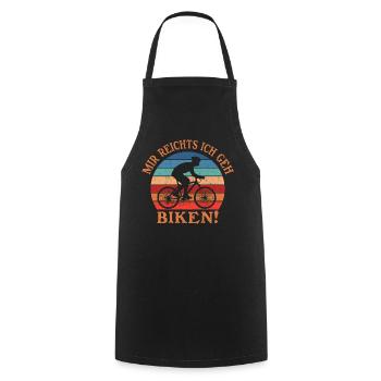 Motif motard rétro coucher de soleil - Tablier de cuisine - noir - Devant - AI Model Male 185 dark (185cm)