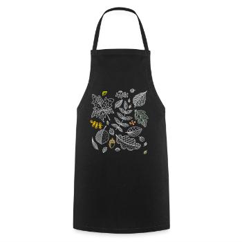 Herbst Blätter - Kochschürze - Schwarz - Vorne - AI Model Male 185 dark (185cm)