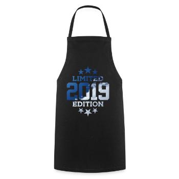 LIMITED EDITION 2019 7TH BIRTHDAY - Cooking Apron - black - Front - AI Model Male 185 dark (185cm)