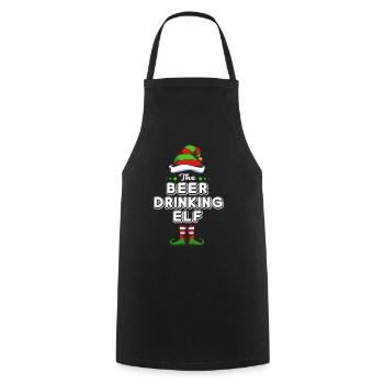 Elf Elf Cadeau de Noël Bière Fête Alcool - Tablier de cuisine - noir - Devant - AI Model Male 185 dark (185cm)