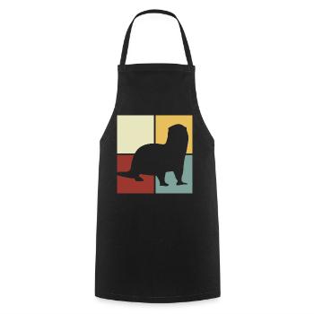 Seeotter Cartoon Tierliebhaber Vintage - Kochschürze - Schwarz - Vorne - AI Model Male 185 dark (185cm)