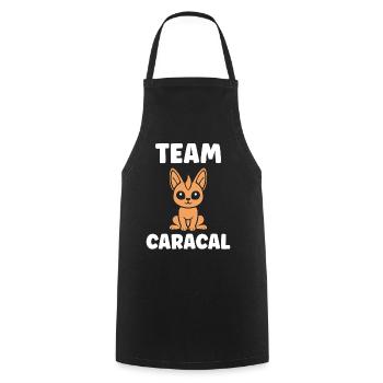 Caracal Cartoon Team Logo - Cooking Apron - black - Front - AI Model Male 185 dark (185cm)