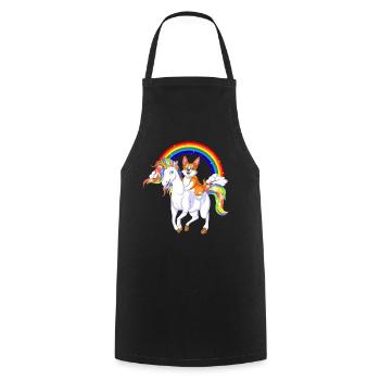 Chemise pour enfants Riche Licorne Arc-en-ciel - Tablier de cuisine - noir - Devant - AI Model Male 185 dark (185cm)