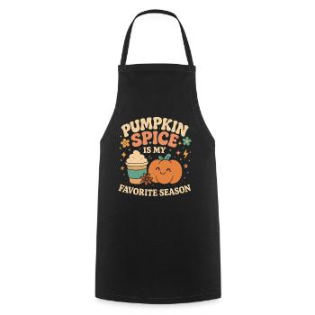 Pumpkin Spice Is My Favorite Season funny coffee - Cooking Apron - black - Front - AI Model Male 185 dark (185cm)