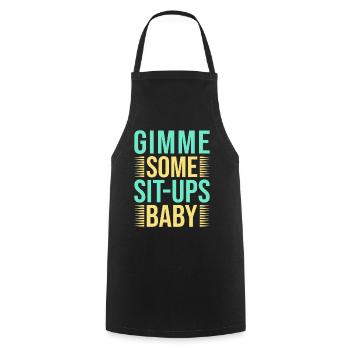 Fanatiques de fitness Quelques abdominaux Bébé Gymnastique suédoise - Tablier de cuisine - noir - Devant - AI Model Male 185 dark (185cm)