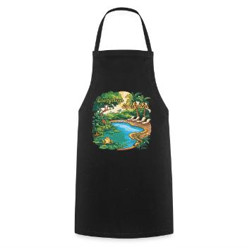 Ecosystem vs Egosystem Design Humour Environnement - Tablier de cuisine - noir - Devant - AI Model Male 185 dark (185cm)