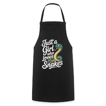 Snake Lover Shirt für Herp Girls und Reptilienfans - Kochschürze - Schwarz - Vorne - AI Model Male 185 dark (185cm)