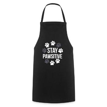 Stay Pawsitive Pfotenabdrücke T-Shirt - Kochschürze - Schwarz - Vorne - AI Model Male 185 dark (185cm)