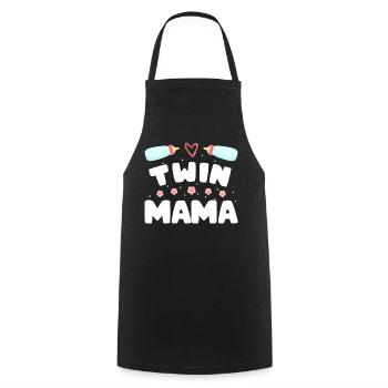 Twin Mom Pregnancy Mom of Twins - Cooking Apron - black - Front - AI Model Male 185 dark (185cm)