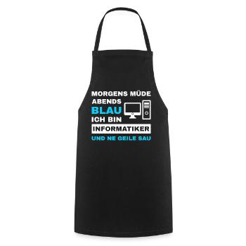 computer scientist programmer admin sayings funny - Cooking Apron - black - Front - AI Model Male 185 dark (185cm)