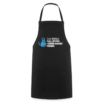 Neodymium Magnet Fishing Magnetic Fisher - Cooking Apron - black - Front - AI Model Male 185 dark (185cm)
