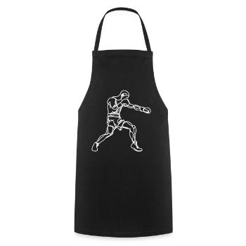 Boxer Zeichnung - Kochschürze - Schwarz - Vorne - AI Model Male 185 dark (185cm)