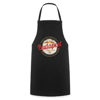 Budapest Design Ungarn Vintage Parlament Souvenir - Kochschürze - Schwarz - Vorne - AI Model Male 185 dark (185cm)