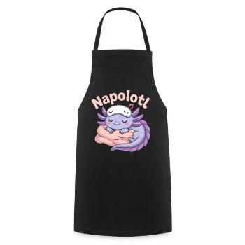 Napolotl Schlafender Axolotl Kawaii - Kochschürze - Schwarz - Vorne - AI Model Male 185 dark (185cm)