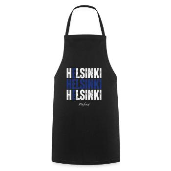 Helsinki Finlande, un souvenir d’Helsinki - Tablier de cuisine - noir - Devant - AI Model Male 185 dark (185cm)