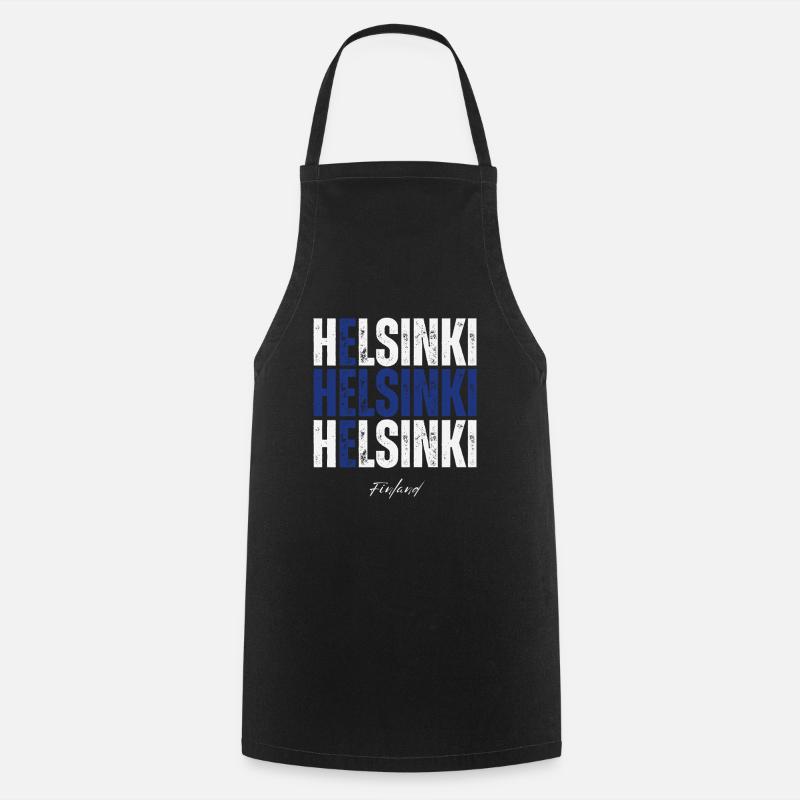 Helsinki Finlande, un souvenir d’Helsinki - Tablier de cuisine - noir