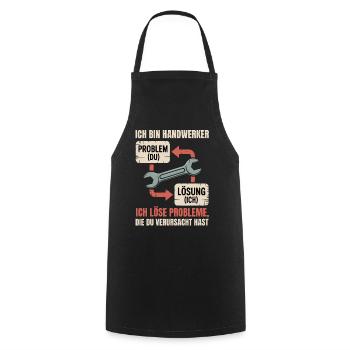 Je suis un artisan : solution au lieu de problème - Tablier de cuisine - noir - Devant - AI Model Male 185 dark (185cm)