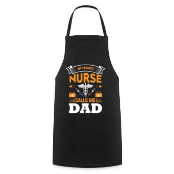 Mon infirmière préférée m’appelle papa - Tablier de cuisine - noir - Devant - AI Model Male 185 dark (185cm)