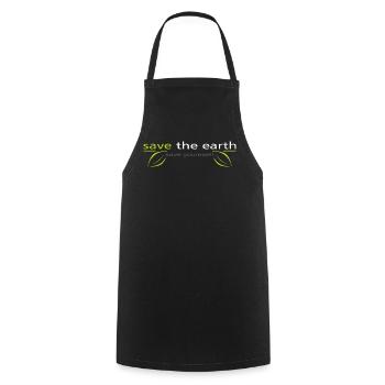 save_the_earth - Tablier de cuisine - noir - Devant - AI Model Male 185 dark (185cm)