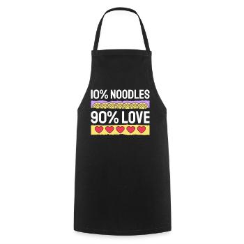 10% Nudeln 90% lieben lustiges Essen Kunst - Kochschürze - Schwarz - Vorne - AI Model Male 185 dark (185cm)