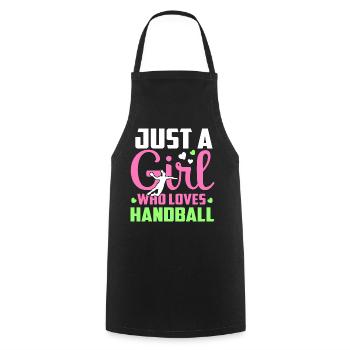 einfach ein Mädchen, das Handball liebt - Kochschürze - Schwarz - Vorne - AI Model Male 185 dark (185cm)