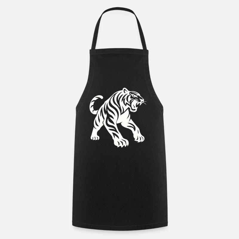 Tiger Silhouette - Cooking Apron - black