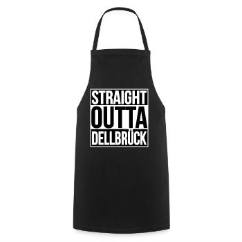 Straight Outta Dellbrück - Kochschürze - Schwarz - Vorne - AI Model Male 185 dark (185cm)