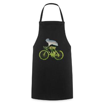 Natursilhouette Fahrradfahrer im Grünen - Kochschürze - Schwarz - Vorne - AI Model Male 185 dark (185cm)
