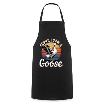 Funny Bird Goose - Cooking Apron - black - Front - AI Model Male 185 dark (185cm)