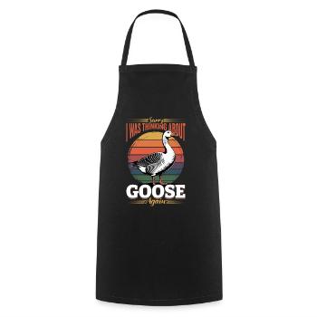 Funny Bird Goose - Cooking Apron - black - Front - AI Model Male 185 dark (185cm)