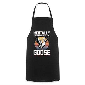 Funny Bird Goose - Cooking Apron - black - Front - AI Model Male 185 dark (185cm)