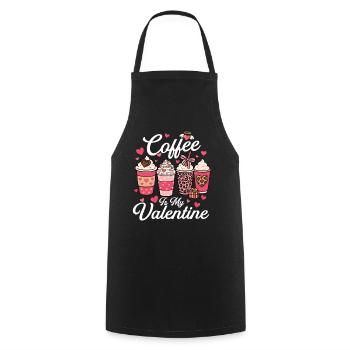 Le café est mon amour caféiné de la Saint-Valentin - Tablier de cuisine - noir - Devant - AI Model Male 185 dark (185cm)
