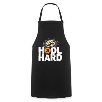 Btc Bitcoin HARD – Bitcoin Crypto - Cooking Apron - black - Front - AI Model Male 185 dark (185cm)