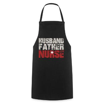 Husband Father Nurse Father's Day  - Kochschürze - Schwarz - Vorne - AI Model Male 185 dark (185cm)