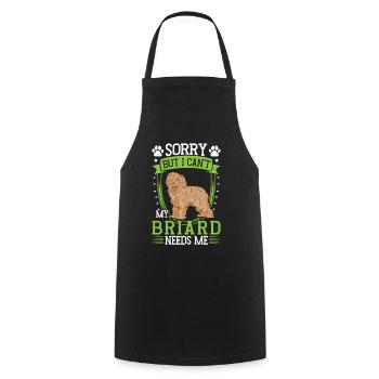 Briard kann nicht Berger de Brie - Kochschürze - Schwarz - Vorne - AI Model Male 185 dark (185cm)