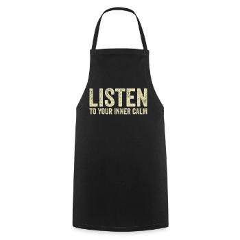 Listen to your inner calm - Cooking Apron - black - Front - AI Model Male 185 dark (185cm)