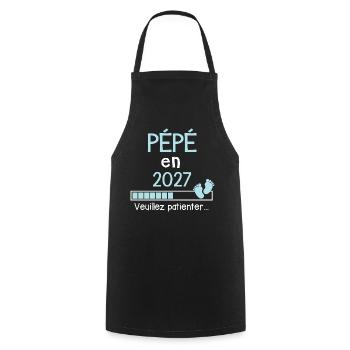 Opa im Jahr 2027 Geschenk Zukunft Opa - Kochschürze - Schwarz - Vorne - AI Model Male 185 dark (185cm)