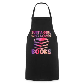 Juste une fille qui aime les livres - Tablier de cuisine - noir - Devant - AI Model Male 185 dark (185cm)