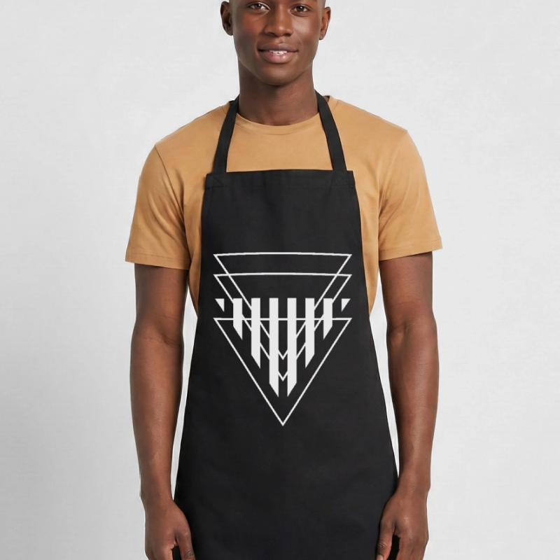Triangular Crest Geometric Print Cooking Apron