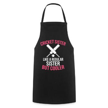 Cricket Spruch Schwester Lustiges Cricket Geschenk - Kochschürze - Schwarz - Vorne - AI Model Male 185 dark (185cm)